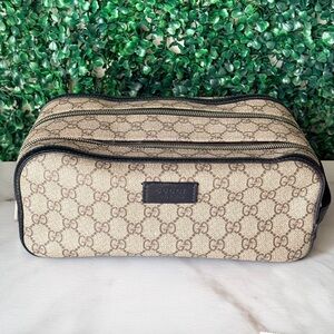 Gucci Beige GG Canvas Toiletry Bag